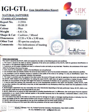 6.41/CT Natural Blue Sapphire With Govt Lab Certificate-BLUSA9V
